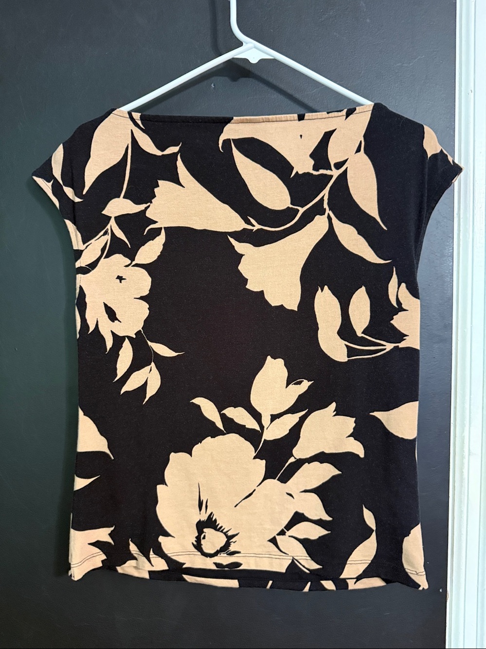 Ann Taylor Boatneck Print Stretch Top Size: M - Picture 2 of 6